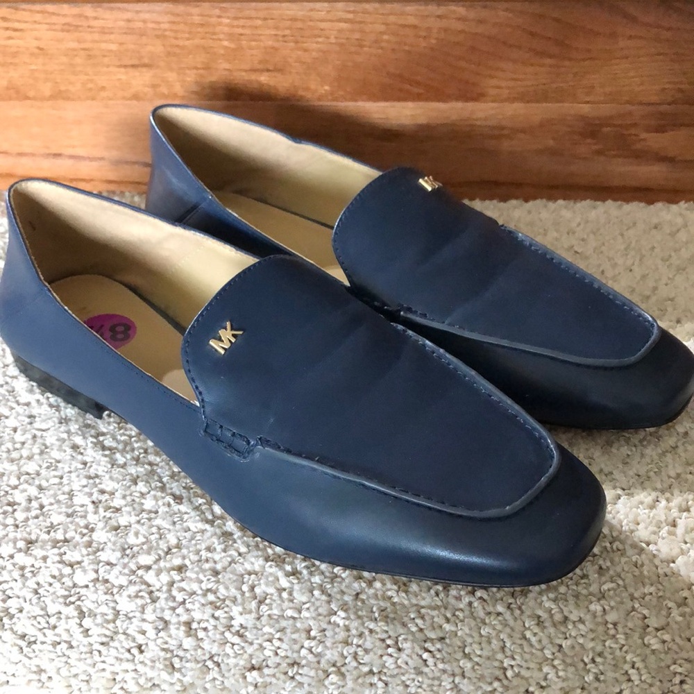 Michael Kors Men’s Navy Leather Slip-On Loafers